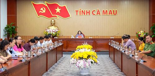 Hội nghị trực tuyến toàn quốc tổng kết thi hành Luật Ban hành VBQPPL tại điểm cầu UBND tỉnh Cà Mau.