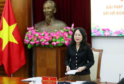 Bộ trưởng Lâm Thị Phương Thanh phát biểu kết luận buổi làm việc