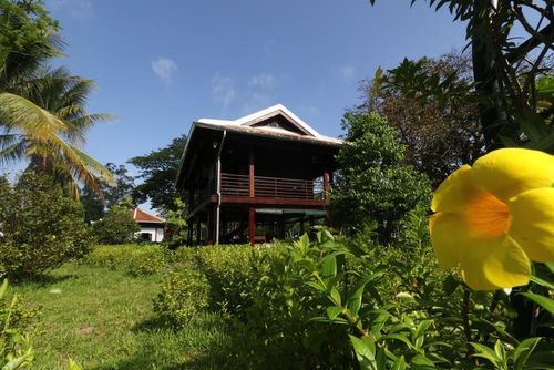 Nhà sàn là công trình thể hiện niềm kính yêu vô hạn của đồng bào miền Nam đối với Bác. Ảnh: Hồng Thái - TTXVN