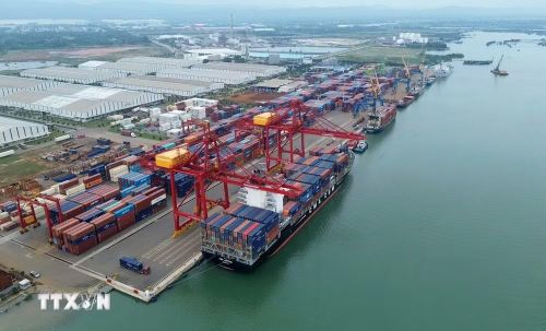Cảng Quốc tế Chu Lai đang ngày càng khẳng định vị thế là một trong những trung tâm logistics quan trọng của khu vực miền Trung-Tây Nguyên. (Ảnh: Quốc Khánh/TTXVN)