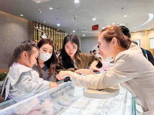 Người dân được tư vấn khá kỹ khi mua vàng tại cửa hàng PNJ trên đường Hai Bà Trưng, TP Hồ Chí Minh.