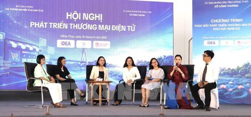 Đại diện các sàn thương mại điện tử giải đáp yêu cầu tham gia sàn của tiểu thương. Ảnh: Hồng Nhung – TTXVN
