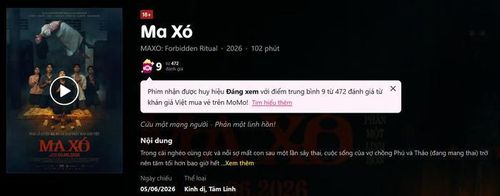 Ma Xó được gắn huy hiệu “Đáng xem” với điểm trung bình 9.2/10 trên Momo.