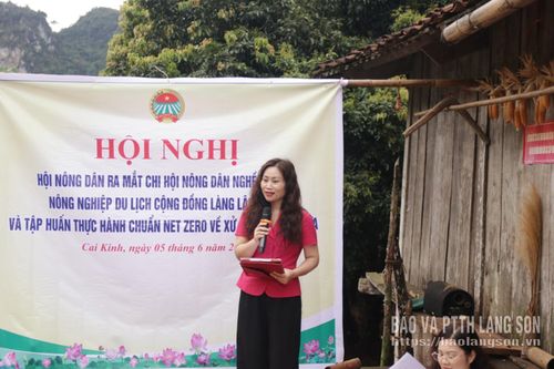 Lãnh đạo Hội Nông dân tỉnh phát biểu tại chương trình