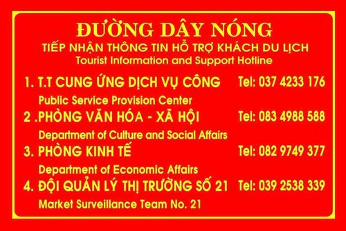 Đường dây nóng nhận thông tin và hỗ trợ du khách tại Côn Đảo.