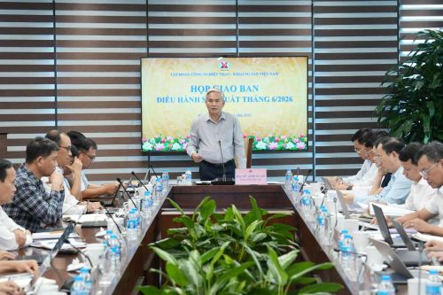Hội nghị giao ban trực tuyến điều hành sản xuất tháng 6/2026 tại trụ sở Tập đoàn TKV