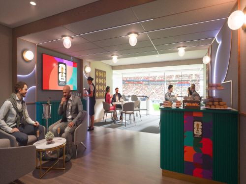  Phối cảnh phòng VIP tại sân vận động Boston (Mỹ), địa điểm diễn ra 7 trận đấu World Cup. Ảnh: FIFA. 