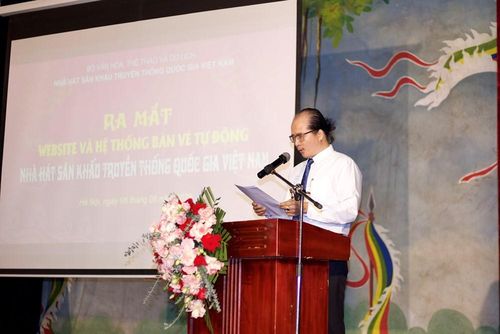 NSND Lê Tuấn Cường, Phó Giám đốc phụ trách Nhà hát Sân khấu Truyền thống Quốc gia Việt Nam, chia sẻ tại buổi lễ ra mắt cổng thông tin điện tử và hệ thống bán vé, diễn ra vào ngày 6.6