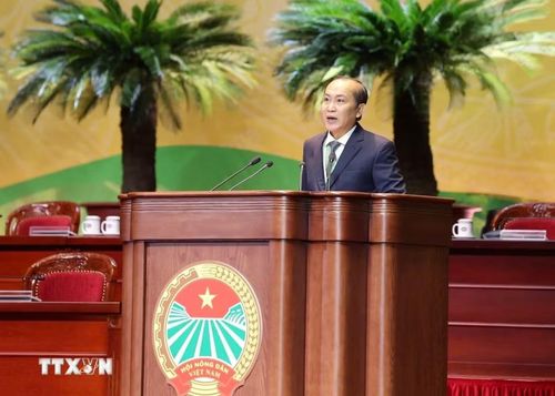 Phó Chủ tịch thường trực Ban Chấp hành Trung ương Hội Nông dân Việt Nam Phan Như Nguyện phát biểu. (Ảnh: Hoàng Hiếu/TTXVN)