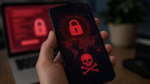 Giao diện điện thoại Android bị mã độc tống tiền khóa màn hình. Ảnh: Dân Trí