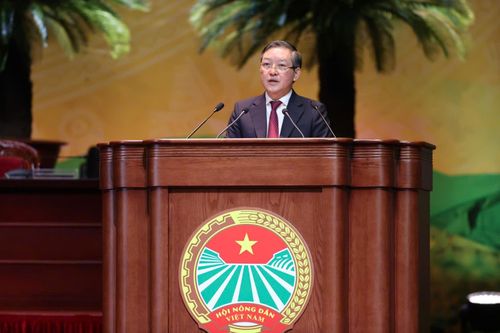 Ông Lương Quốc Đoàn, Chủ tịch Ban Chấp hành Trung ương Hội Nông dân Việt Nam điều hành Đại hội. Ảnh: CTV.