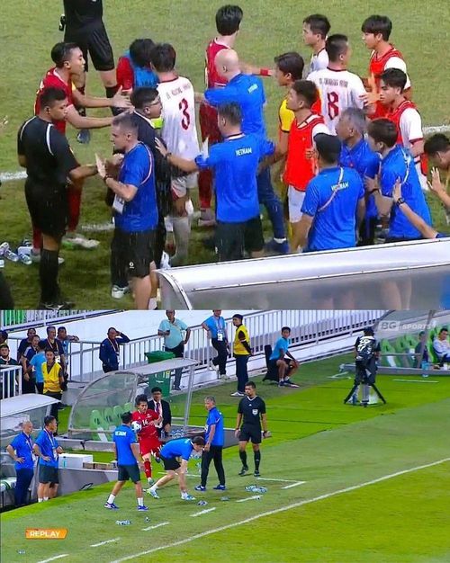 Tình huống va chạm giữa thành viên U19 Việt Nam và số 14 bên phía U19 Indonesia