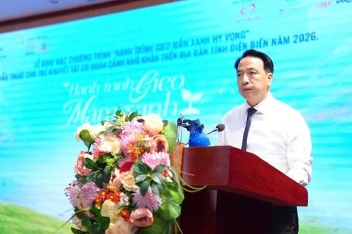 Ông Phạm Giang Nam - Giám đốc Sở Y tế tỉnh Điện Biên phát biểu tại chương trình “Hành trình gieo mầm xanh hi vọng”.