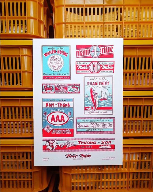 Poster về các làng nghề nước mắm từ studio Lộn Xộn của Cécile.