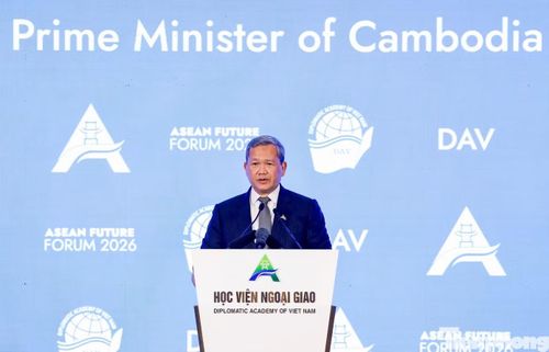 Thủ tướng Campuchia Hun Manet phát biểu tại AFF 2026. Ảnh: Như Ý