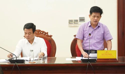 Đồng chí Lê Văn Bảo, Phó Chủ tịch UBND tỉnh phát biểu tại buổi làm việc - Ảnh: Q.V