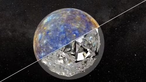 Sử dụng dữ liệu từ tàu vũ trụ MESSENGER của NASA, các nhà khoa học phát hiện ra một lớp kim cương dày 16 km nằm bên dưới bề mặt sao Thủy. Ảnh: @Đại học KU Leuven.