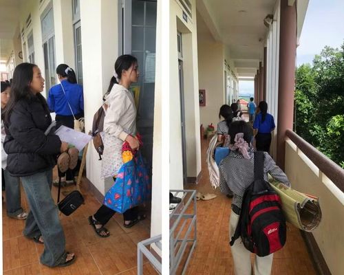Học sinh các xã vùng sâu Yang Mao, Cư Pui tập trung tại điểm lưu trú.