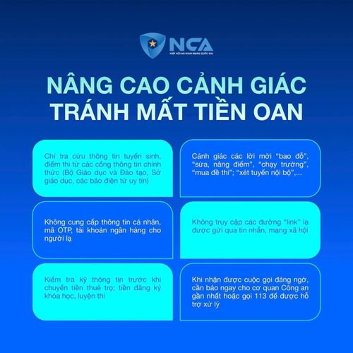 Hiệp hội An ninh mạng quốc gia (NCA) khuyến cáo người dân, phụ huynh, học sinh nâng cao cảnh giác. Ảnh: NCA