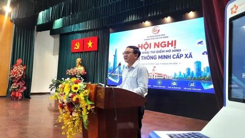 Ông Lâm Đình Thắng, Giám đốc Sở Khoa học và Công nghệ Thành phố Hồ Chí Minh phát biểu tại hội nghị.