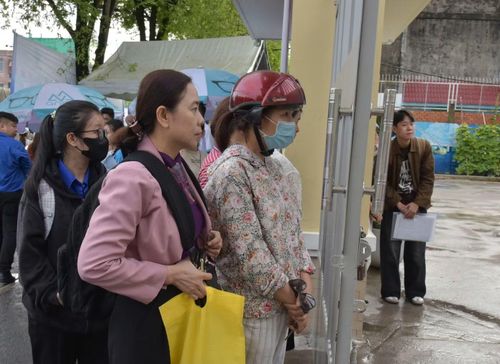 Không khí tại điểm thi trường THCS Lương Thế Vinh, phường Tân An, TP Cần Thơ. Ảnh: Hòa Hội