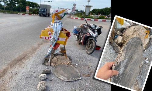  Nắp cống hỏng được làm bằng vật liệu sơ sài. 