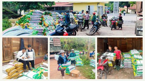 Xã Quảng Lâm, Nậm Kè cấp phát giống lúa, phân bón cho người dân sản xuất vụ mùa 2026.