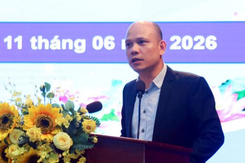 Ông Trần Phương, Phó Cục trưởng Cục Địa chất và Khoáng sản Việt Nam phát biểu tại hội nghị