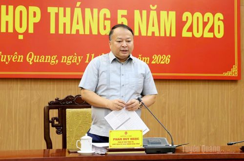 Đồng chí Phan Huy Ngọc, Phó Bí thư Tỉnh ủy, Chủ tịch UBND tỉnh phát biểu kết luận phiên họp.