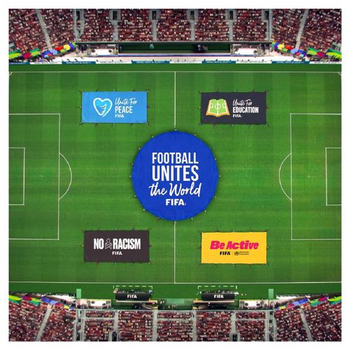 5 thông điệp tại World Cup năm nay nhấn mạnh vào hòa bình, chống phân biệt chủng tộc, mở rộng tiếp cận giáo dục và nâng cao thể chất của người trẻ. Ảnh: FIFA
