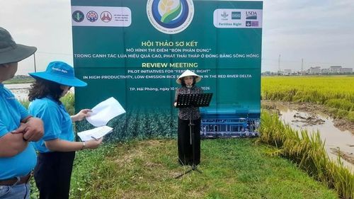 Bà Lương Thị Kiểm, Phó Giám đốc Sở Nông nghiệp và Môi trường Hải Phòng phát biểu tại chương trình.