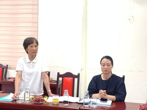Bà Trần Thị Minh Trang, Bí thư chi bộ, Tổ trưởng tổ dân vận, Trưởng ban công tác mặt trận tổ dân phố 12, phát biểu tại hội nghị. Ảnh: PV