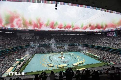 Các nghệ sỹ trình diễn tại Lễ khai mạc FIFA World Cup 2026 ở Mexico City, Mexico ngày 11/6/2026. (Ảnh: THX/TTXVN)