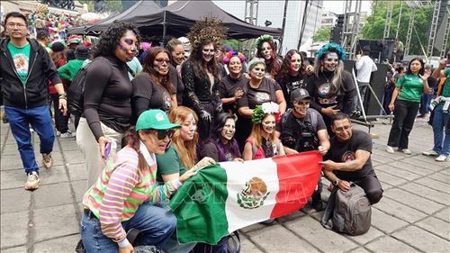 Fanzone tại quảng trường Zocalo, trung tâm thủ đô Mexico City. Ảnh: Phi Hùng/PV TTXVN tại Mexicoo