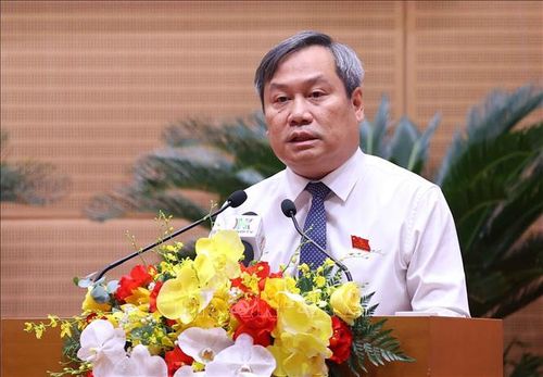 Phó Bí thư Thành ủy, Chủ tịch UBND thành phố Hà Nội Vũ Đại Thắng phát biểu. Ảnh: Văn Điệp/TTXVN