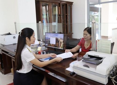 Công chức Thuế tỉnh Sơn La hỗ trợ người nộp thuế. Ảnh: CTV.
