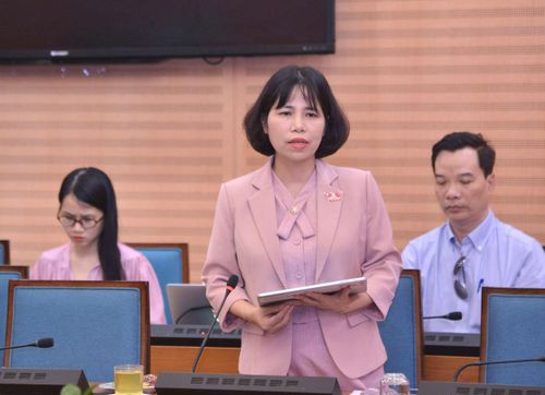 Đại biểu Nguyễn Thị Diễm Hằng, Trưởng ban Khoa học, Công nghệ và Môi trường của HĐND thành phố phát biểu. Ảnh: Viết Thành
