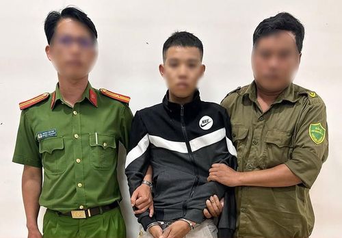 Đối tượng Đỗ Văn Tĩnh bị khống chế, bắt giữ.
