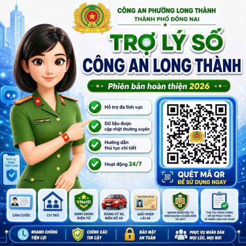 “Trợ lý số Công an Long Thành” tích hợp trực tiếp trên website công vụ
