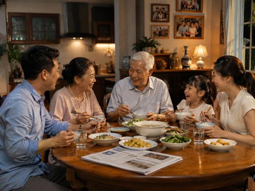 Sự quan tâm và sẻ chia của gia đình mỗi ngày sẽ là niềm vui, là "lá chắn" vững chắc cho người già. Ảnh minh họa