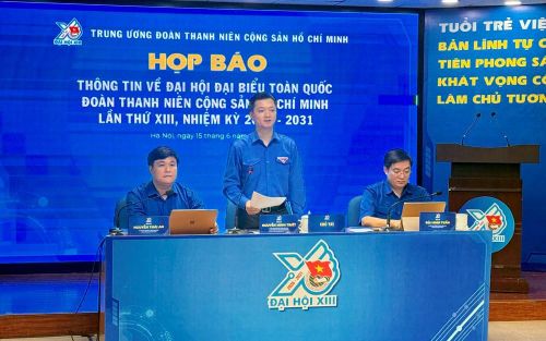 Ủy viên dự khuyết Trung ương Đảng, Bí thư Thường trực Trung ương Đoàn, Chủ tịch Hội Sinh viên Việt Nam Nguyễn Minh Triết phát biểu