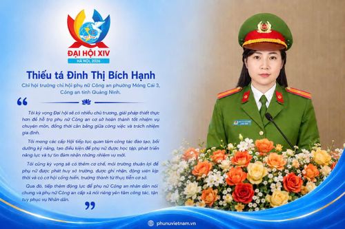 Thiếu tá Đinh Thị Bích Hạnh, Chi hội trưởng Chi hội phụ nữ Công an phường Móng Cái 3, Công an tỉnh Quảng Ninh.