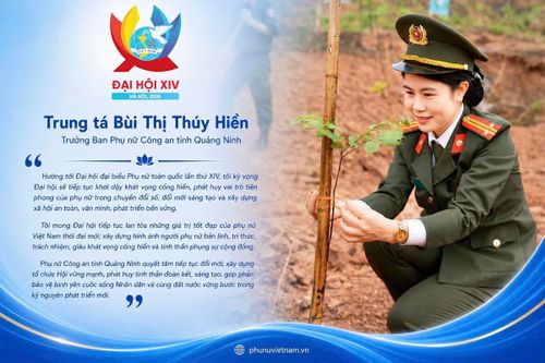 Trung tá Bùi Thị Thúy Hiền, Trưởng ban Phụ nữ Công tỉnh Quảng Ninh.