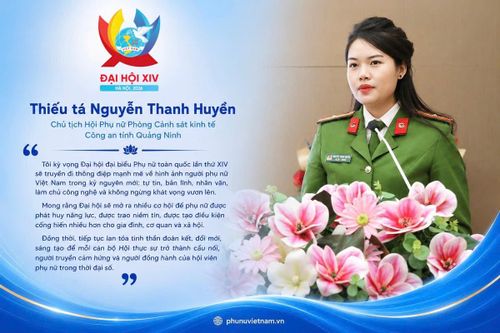 Thiếu tá Nguyễn Thanh Huyền, Chủ tịch Hội Phụ nữ Phòng Cảnh sát kinh tế, Công an tỉnh Quảng Ninh.