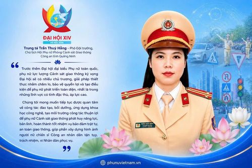 Trung tá Trần Thúy Hằng, Phó Đội trưởng, Chủ tịch Hội Phụ nữ Phòng Cảnh sát giao thông, Công an tỉnh Quảng Ninh.