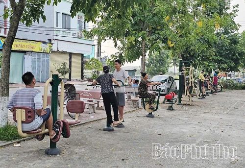 Khu thiết chế văn hóa - thể thao là địa điểm quen thuộc để người dân tham gia rèn luyện thể chất, nâng cao sức khỏe cộng đồng.