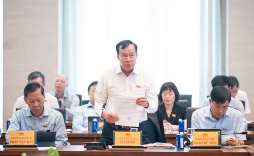 Chủ nhiệm Ủy ban Quốc phòng, An ninh và Đối ngoại, Thượng tướng Lê Tấn Tới phát biểu. Ảnh: Phạm Thắng