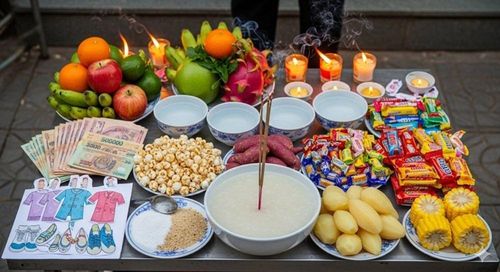 Hình ảnh mâm cỗ cúng cô hồn. Ảnh: Báo Văn hóa.