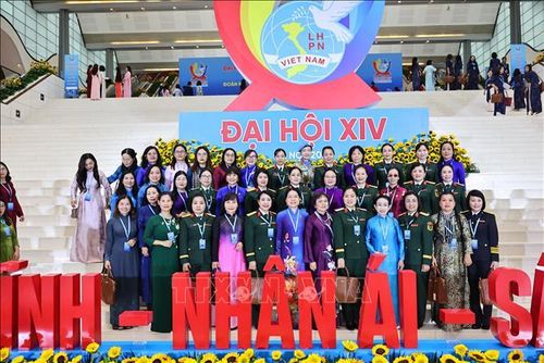Các đại biểu tham dự Phiên thứ nhất của Đại hội đại biểu Phụ nữ toàn quốc lần thứ XIV. Ảnh: Minh Đức/TTXVN