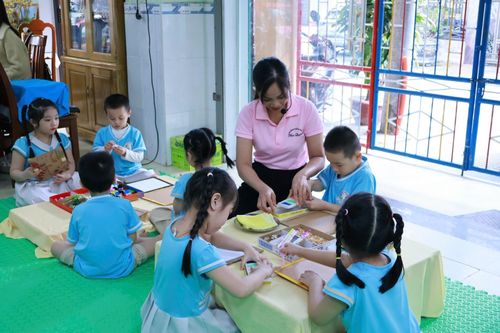 Một giờ học của Trường Mầm non Trúc Quỳnh (phường An Hải). Ảnh: N.H.